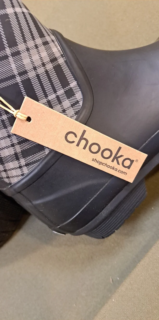Chooka Blair Plaid Waterproof Rain Boot - Color: Black/Tan - Size: Women 8